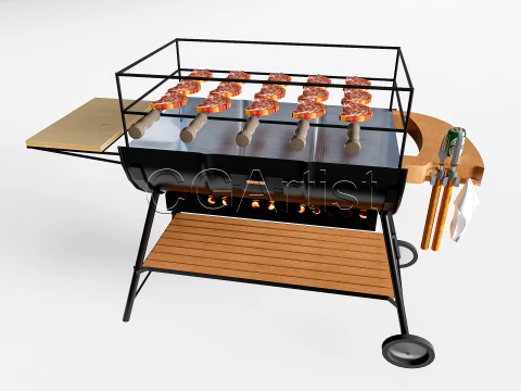 Outdoor Barbecue Grill 4 3D Model