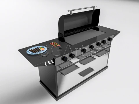 Outdoor Barbecue Grill 4 3D Model