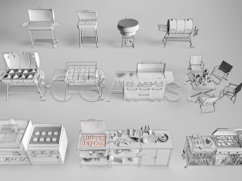 Outdoor Barbecue Grill 4 3D Model
