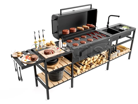 Outdoor Barbecue Grill 6 3D Model