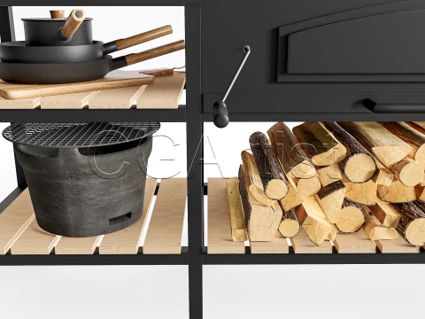 Outdoor Barbecue Grill 6 3D Model