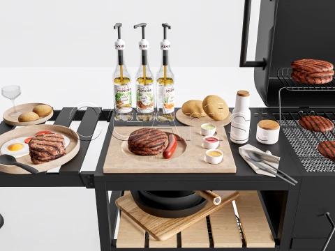 Outdoor Barbecue Grill 6 3D Model