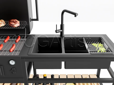 Outdoor Barbecue Grill 6 3D Model