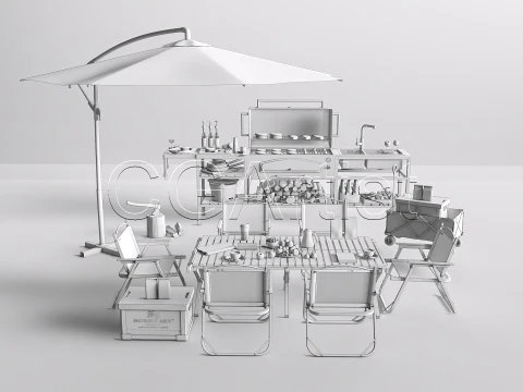 Outdoor Barbecue Grill 6 3D Model