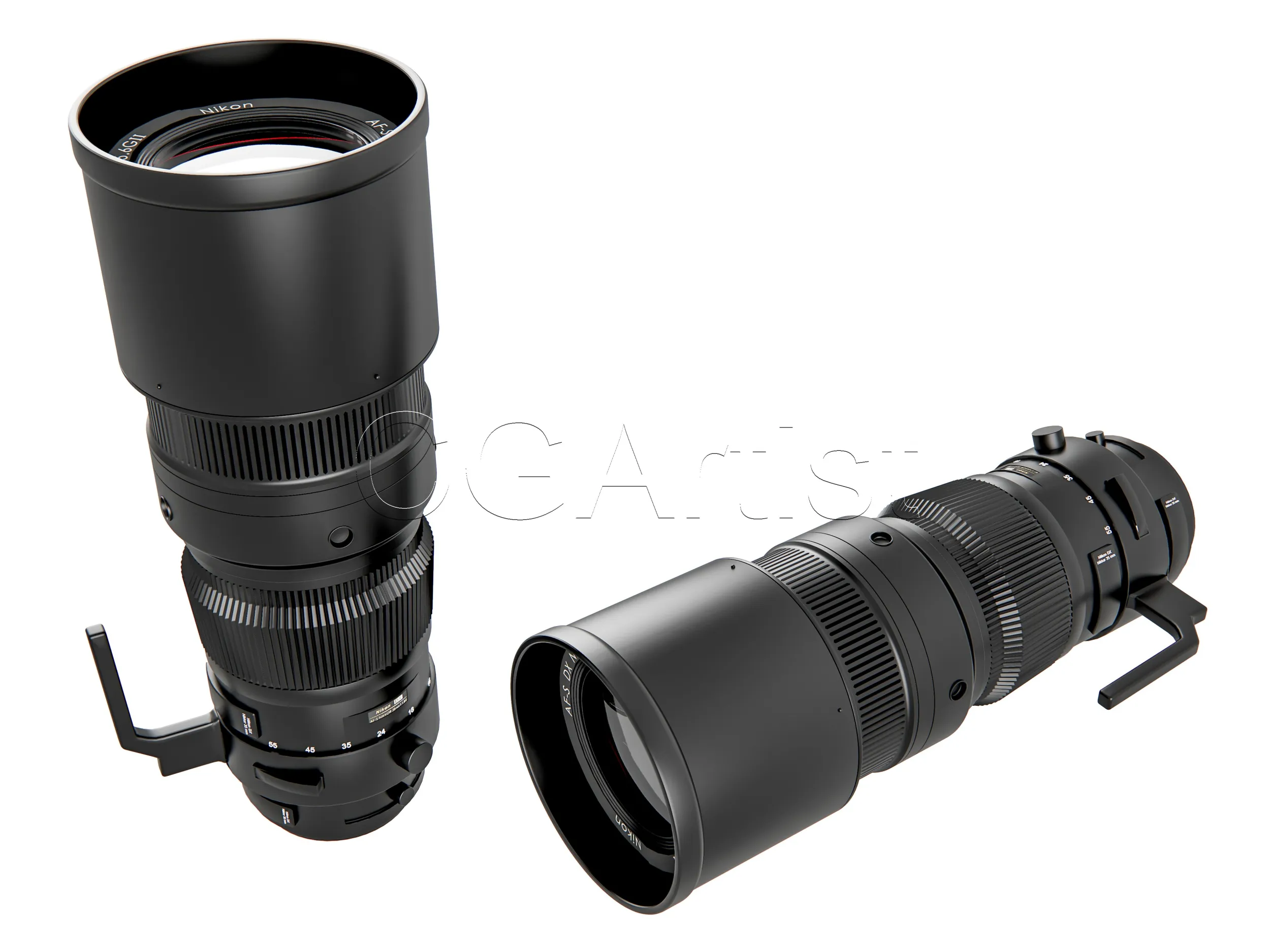 Dslr Camera zoom lens 3D Model .c4d .max .obj .3ds .fbx .stl .blend