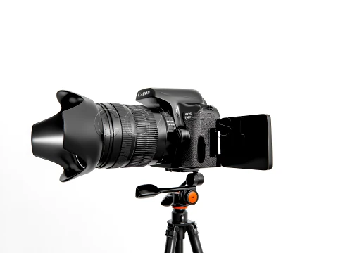 DSLR Camera with Tripod 3D Model