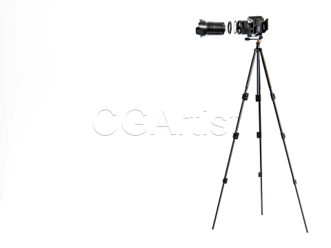 DSLR Camera with Tripod 3D Model