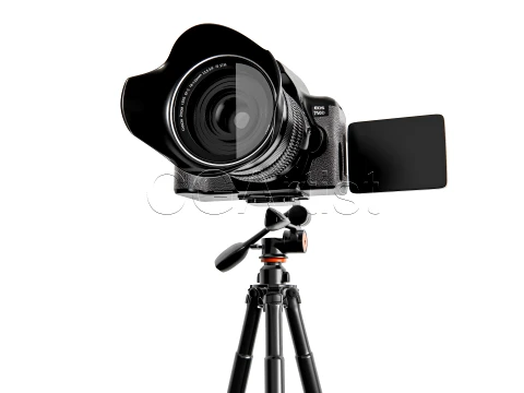 DSLR Camera with Tripod 3D Model