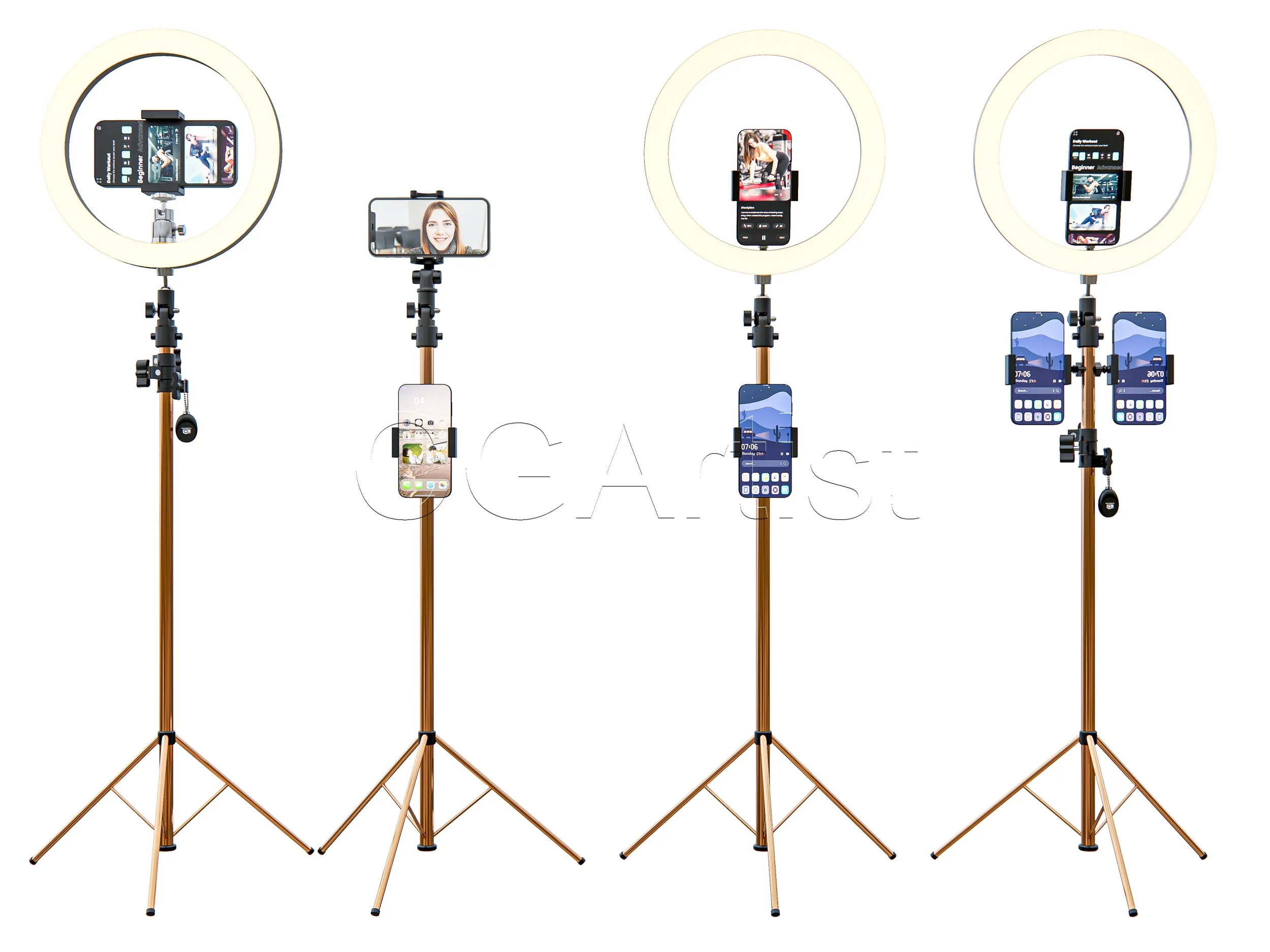 Live Streaming Smartphone Light Tripod 3D Model .c4d .max .obj .3ds .fbx .stl .blend 