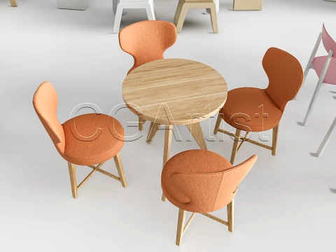 Children Table and Chairs 1 3D Model