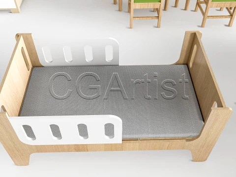 Children Table and Chairs 1 3D Model