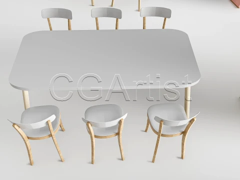 Children Table and Chairs 1 3D Model