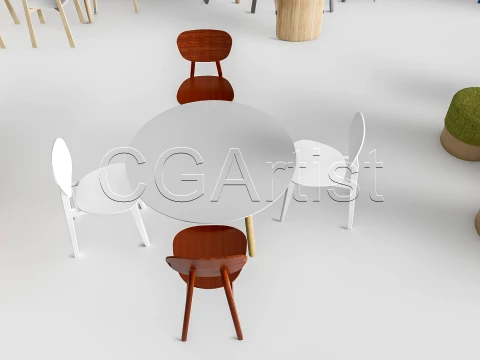 Children Table and Chairs 1 3D Model