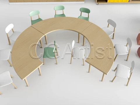 Children Table and Chairs 1 3D Model