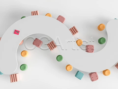 Children Table and Chairs 1 3D Model