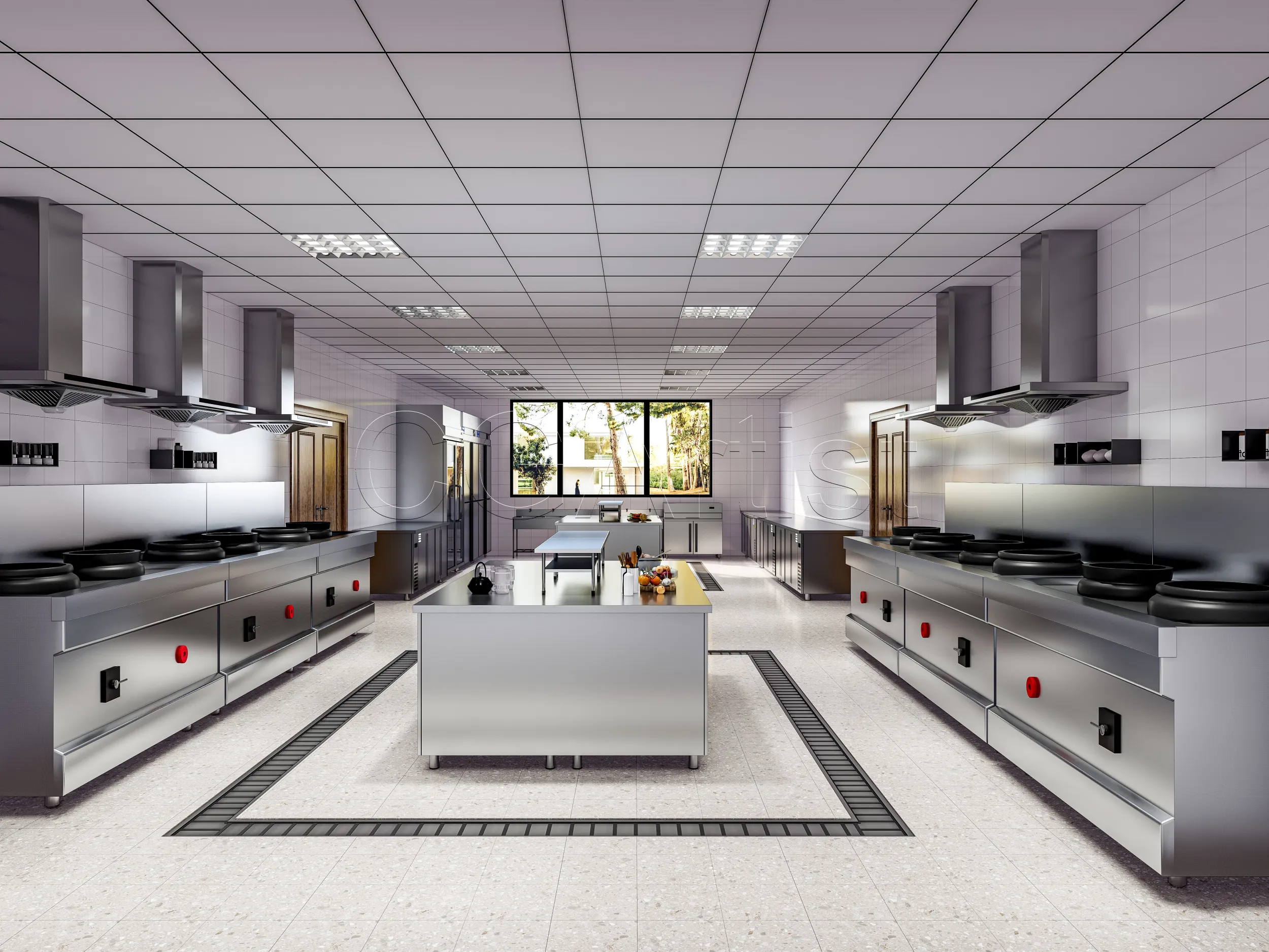 Commercial Kitchen 2 3D Model .c4d .max .obj .3ds .fbx .stl .blend 