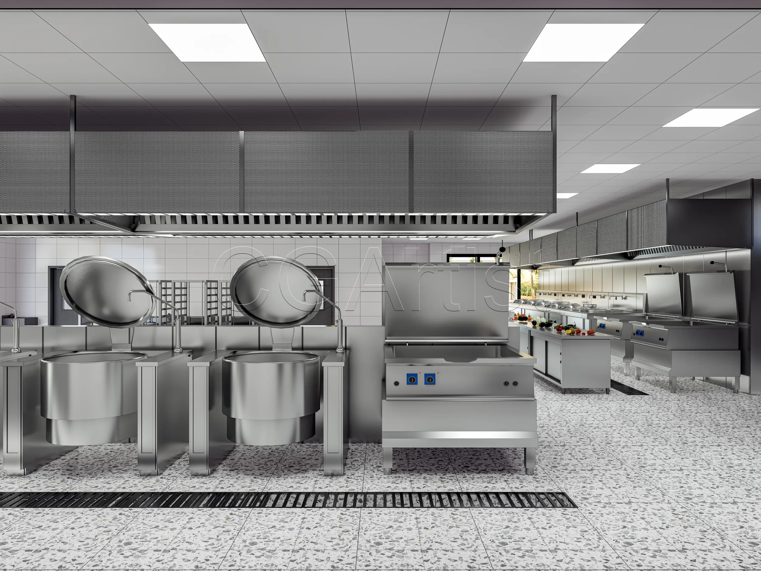 Commercial Kitchen 3 3D Model .c4d .max .obj .3ds .fbx .stl .blend