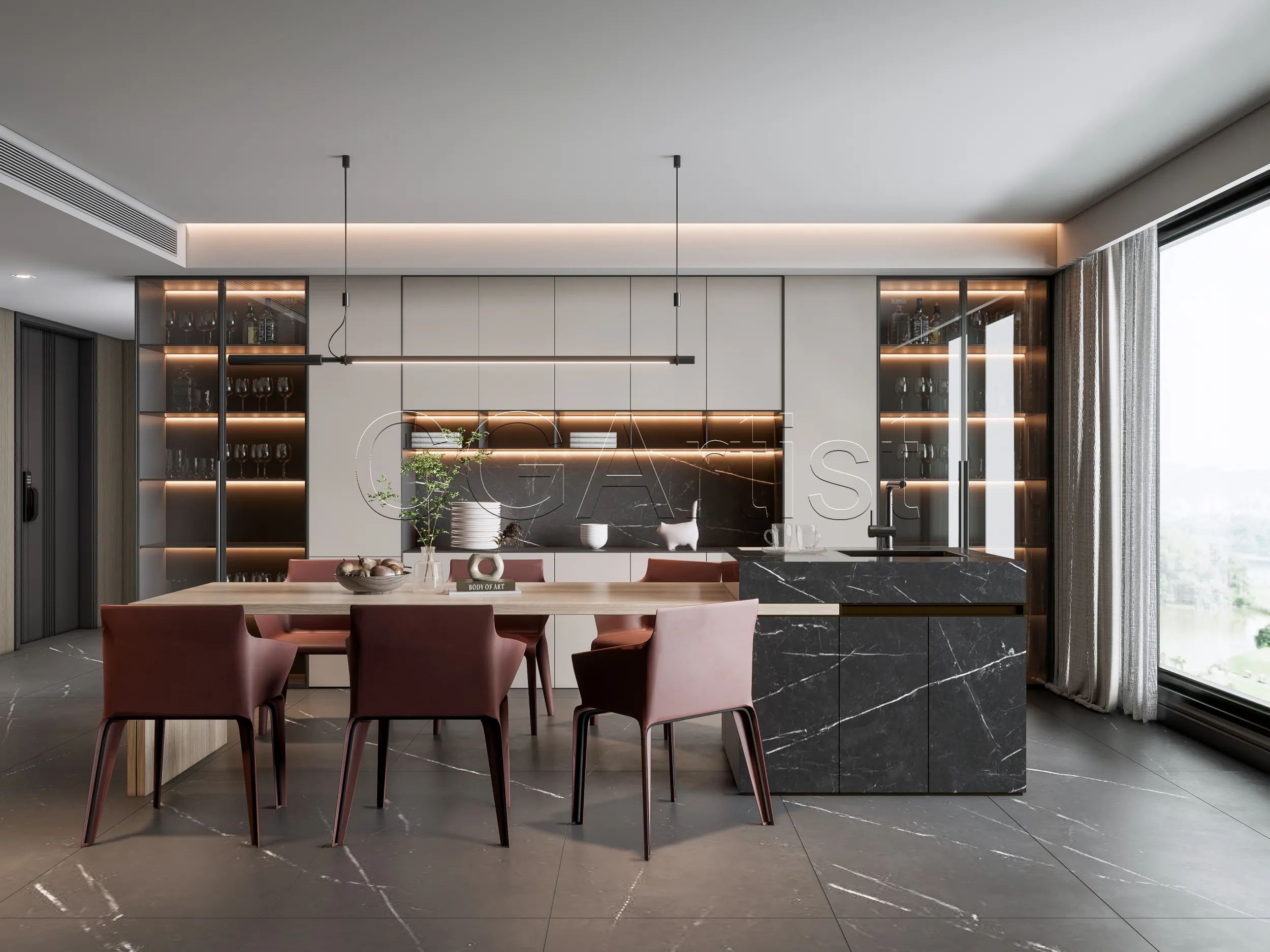 Dining room 2 3D Model .c4d .max .obj .3ds .fbx .stl .blend