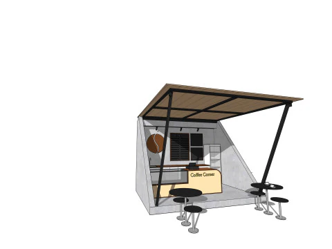 Tri&acirc;ngulo de cafeteria pequena Modelo 3D