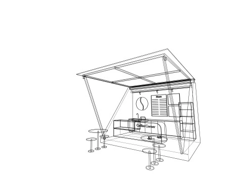 Tri&acirc;ngulo de cafeteria pequena Modelo 3D