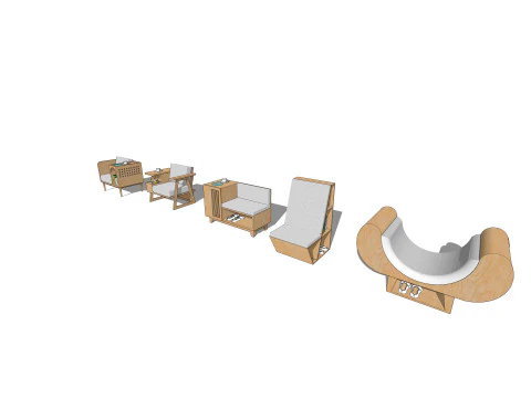 Современный стул-кабинет 3D Модель