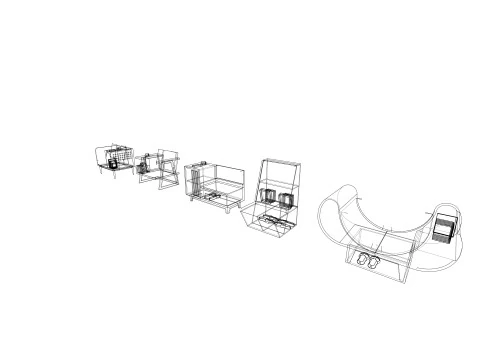Modern Chair Cabinet 3D Model