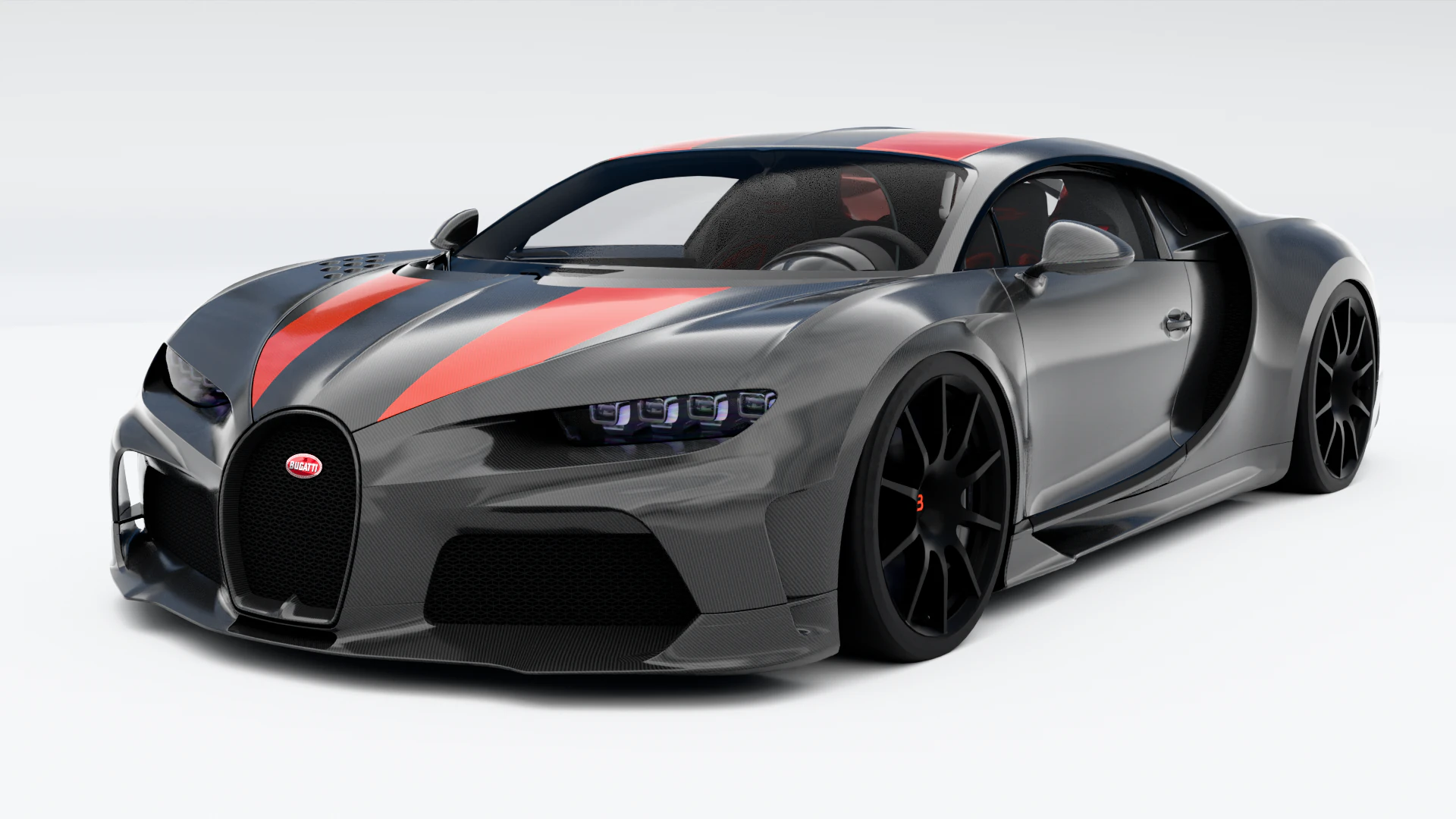 Bugatti Chiron 3D Model .c4d .max .obj .3ds .fbx .stl .blend 
