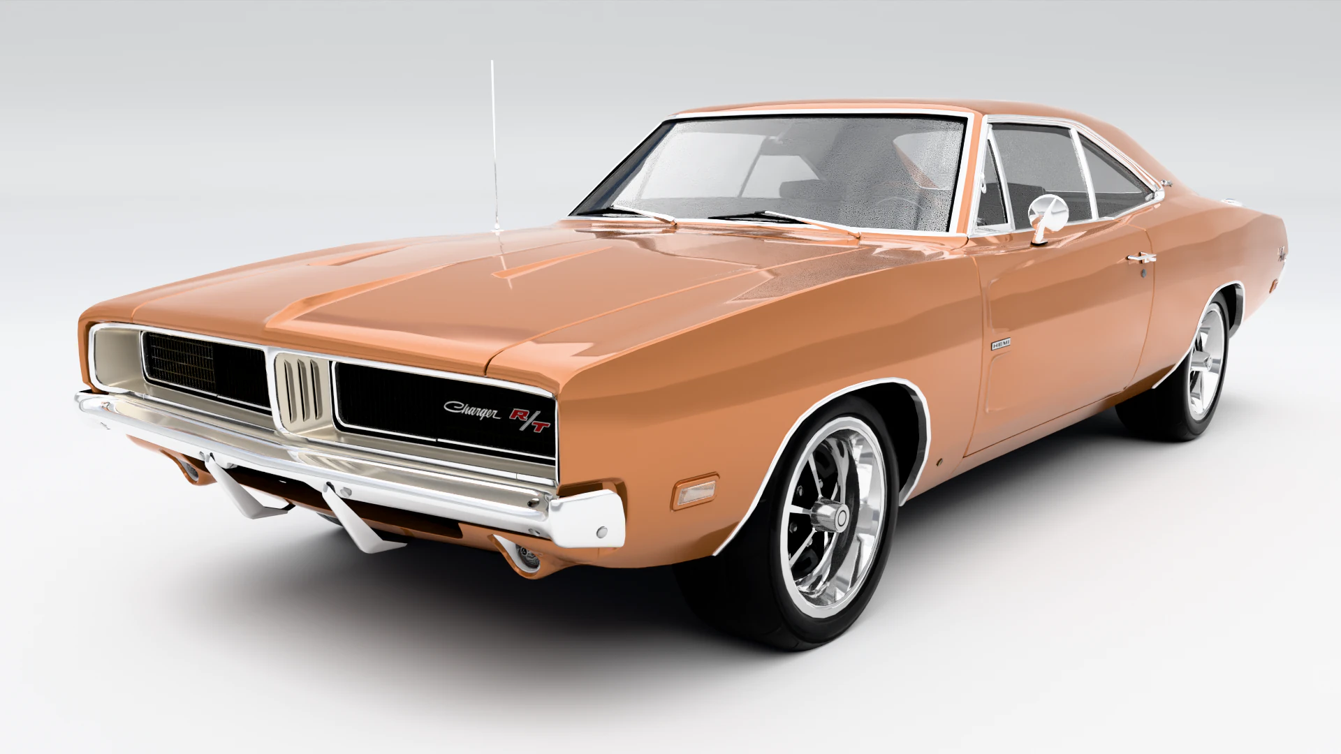 Dodge Charger RT 1969 3D Model .c4d .max .obj .3ds .fbx .stl .blend 