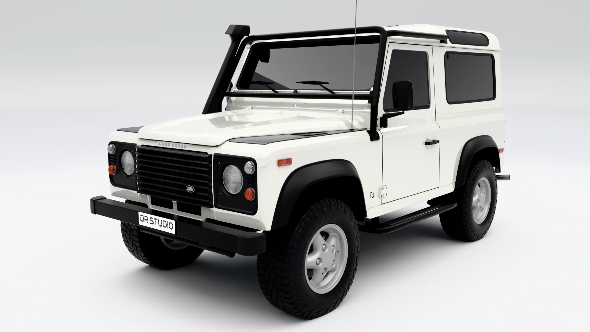 Land Rover Defender 90 1997 3D Model .c4d .max .obj .3ds .fbx .stl .blend