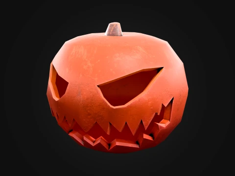 Jack o Lantern Halloween Pumpkin Game Prop 3D Model