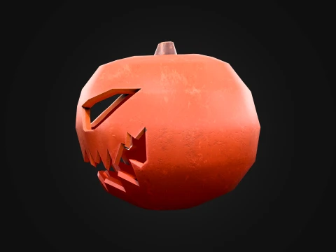 Jack o Lantern Halloween Pumpkin Game Prop 3D Model
