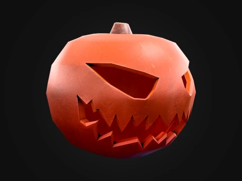 Jack o Lantern Halloween Pumpkin Game Prop 3D Model