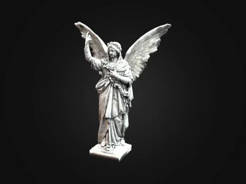 Angel Statue Old Marble Monument Statue 3D Scan Model 3D Model