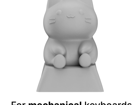 Cute Cat Keycap - Keycap for mechanical keyboard 3D Print Model