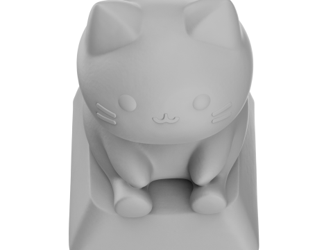 Cute Cat Keycap - Keycap for mechanical keyboard 3D Print Model
