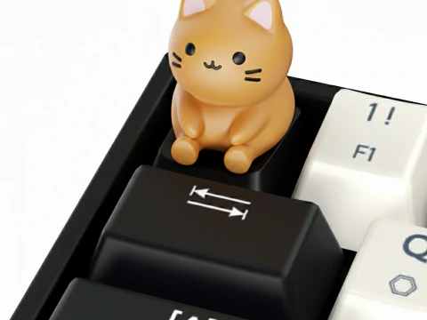 Cute Cat Keycap - Keycap for mechanical keyboard 3D Print Model