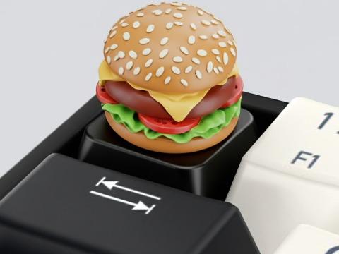 Burger Keycap - Keycap for mechanical keyboard 3D Print Model