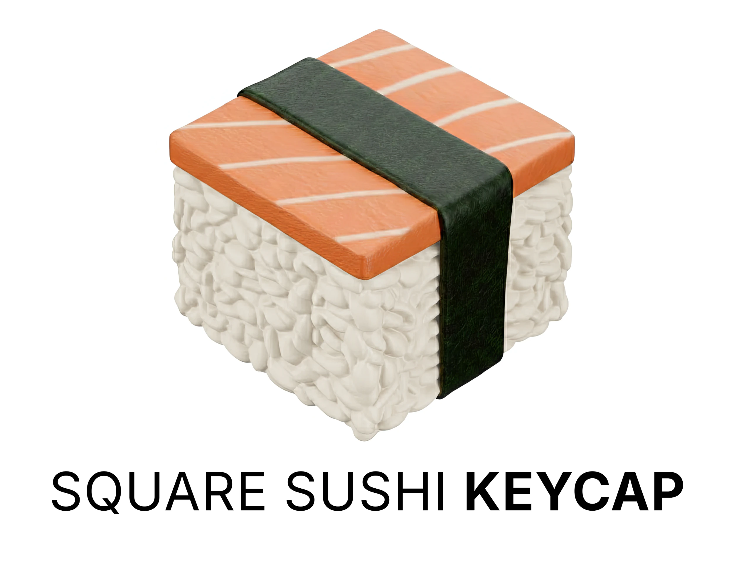 Square Sushi Keycap - Keycap for mechanical keyboard 3D Print Model .c4d .max .obj .3ds .fbx .stl .blend 