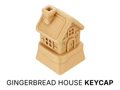 Gingerbread house Keycap - Keycap para teclado mec&acirc;nico Modelo de Impressão 3D