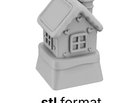 Gingerbread house Keycap - Keycap for mechanical keyboard 3D Print Model