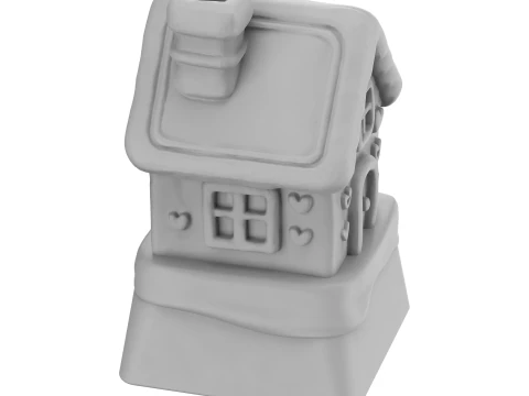 Gingerbread house Keycap - Keycap for mechanical keyboard 3D Print Model