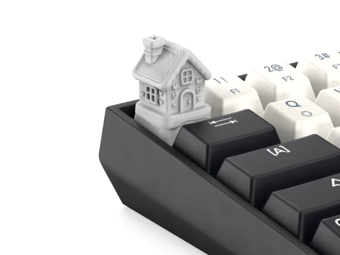 Gingerbread house Keycap - Keycap for mechanical keyboard 3D Print Model