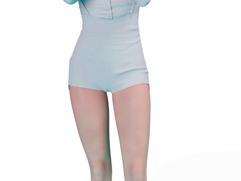 Chloe Android Reflection Hyperrealistic Casual Render 3D Print Model