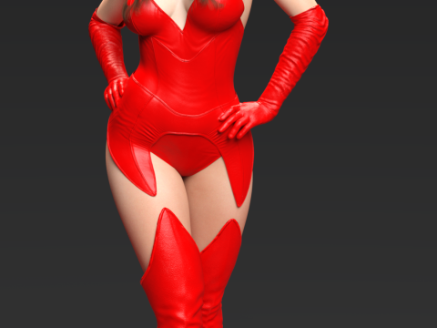 Scarlet Witch Mystic Power Classic Hyperrealistic Render 3D Print Model