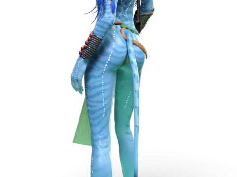 Neytiri of Pandora Navi Warrior 3D Render 3D Print Model