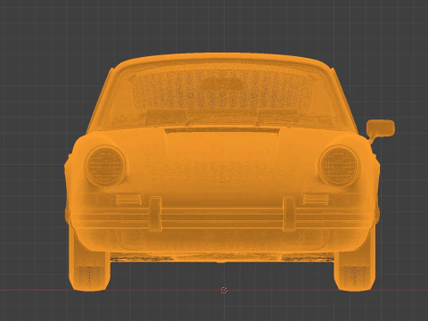 Yellow Icon 3D Render of the Classic Porsche 911 F-Series 3D Print Model