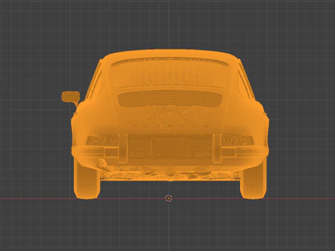 Yellow Icon 3D Render of the Classic Porsche 911 F-Series 3D Print Model
