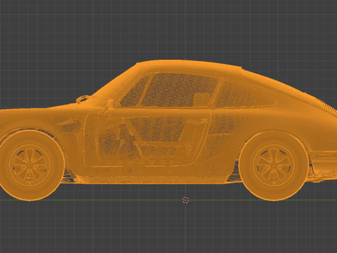 Yellow Icon 3D Render of the Classic Porsche 911 F-Series 3D Print Model