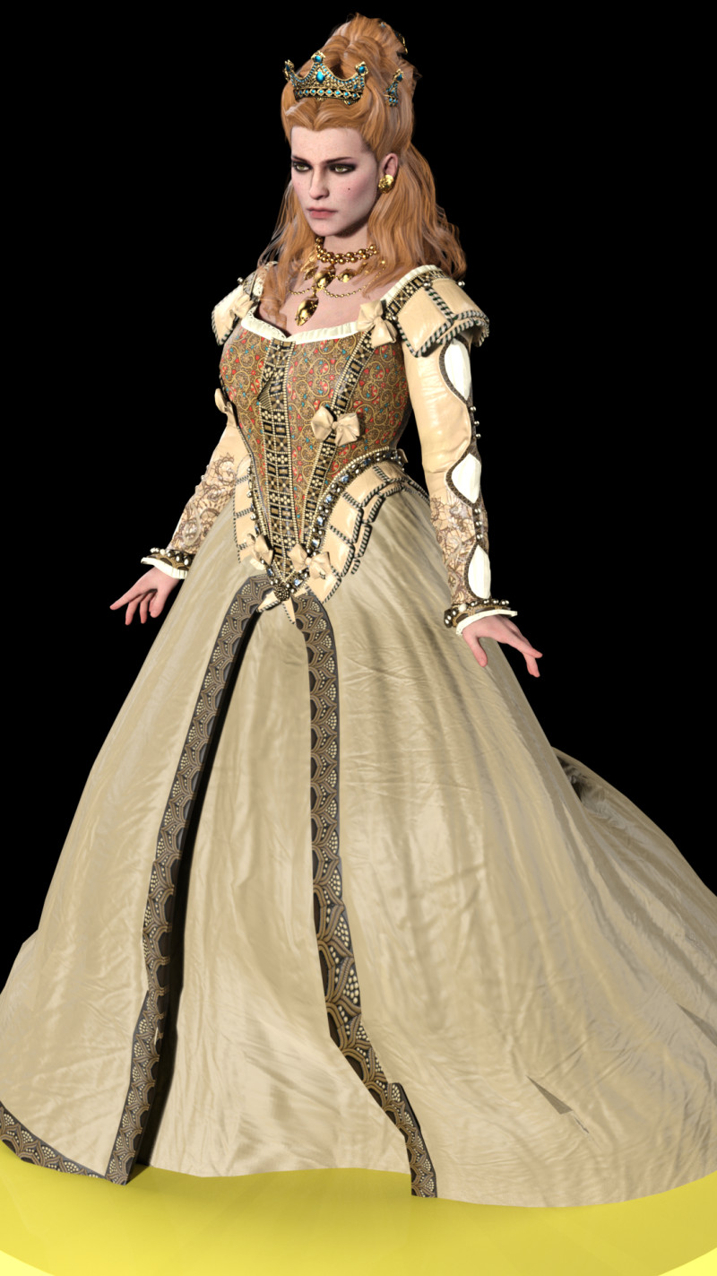 Anna Henrietta The Sovereign of Toussaint The Witcher 3 Blood and Wine 3D Print Model .c4d .max .obj .3ds .fbx .stl .blend