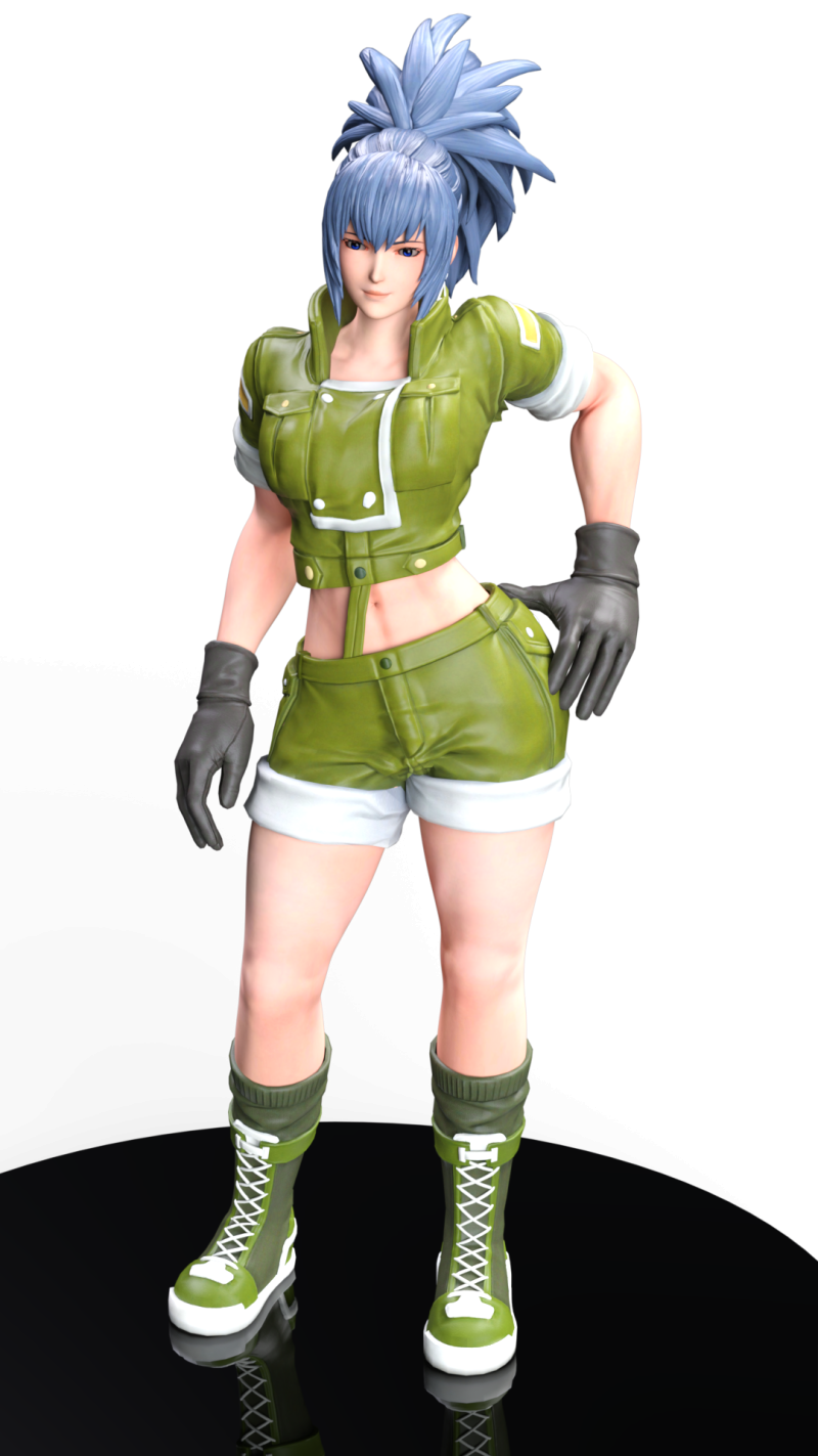 Leona Heidern The Silent Soldier The King of Fighters 3D Print Model .c4d .max .obj .3ds .fbx .stl .blend